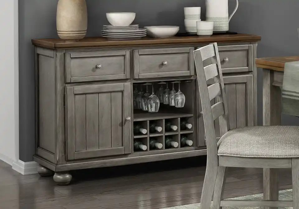 Trigard Grey Server - Dining Room
