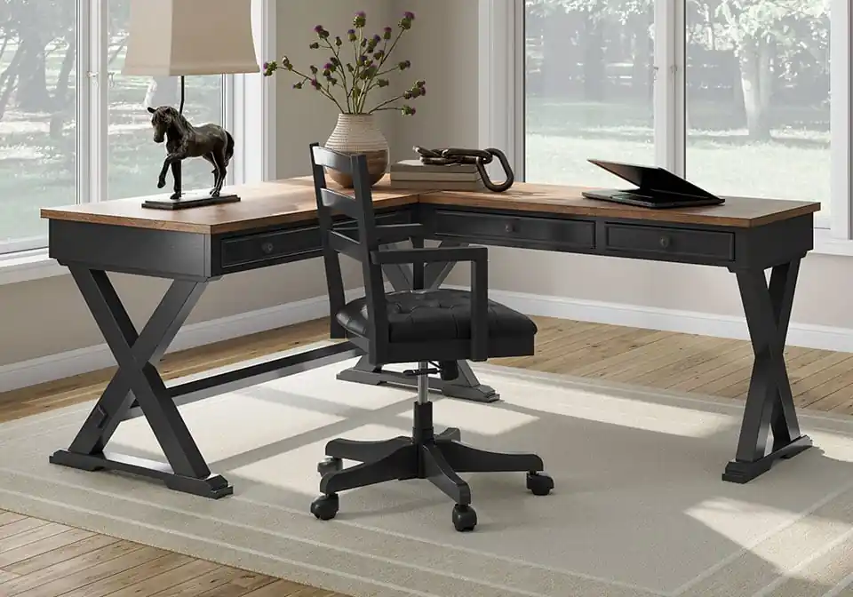 Wildenauer Two-tone L-Shaped Desk