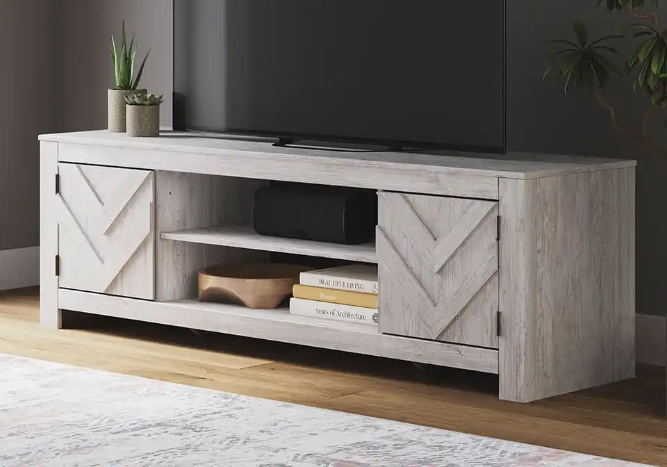 Cayboni Whitewash XL TV Stand - Office & Entertainment