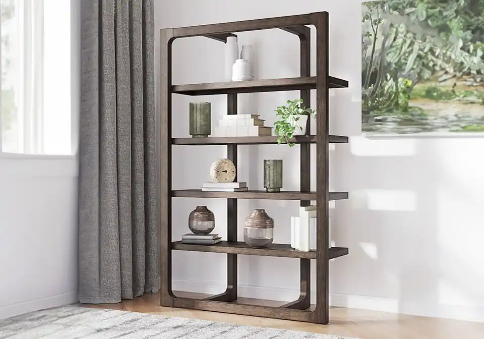Breckinridge Dark Brown Bookcase - Office & Entertainment