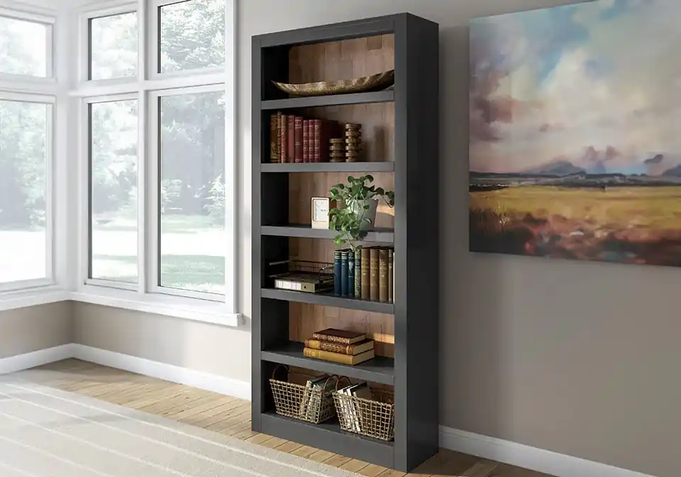 Wildenauer Black/Brown Bookcase - Office & Entertainment