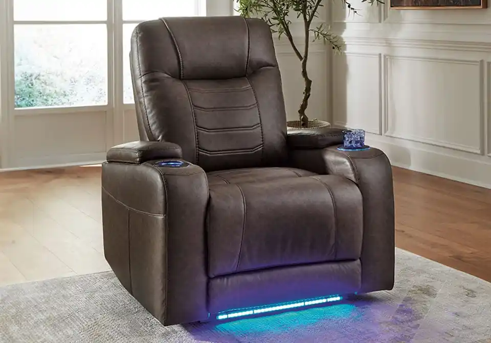 Schooner Rocks Umber PWR Recliner - Office & Entertainment