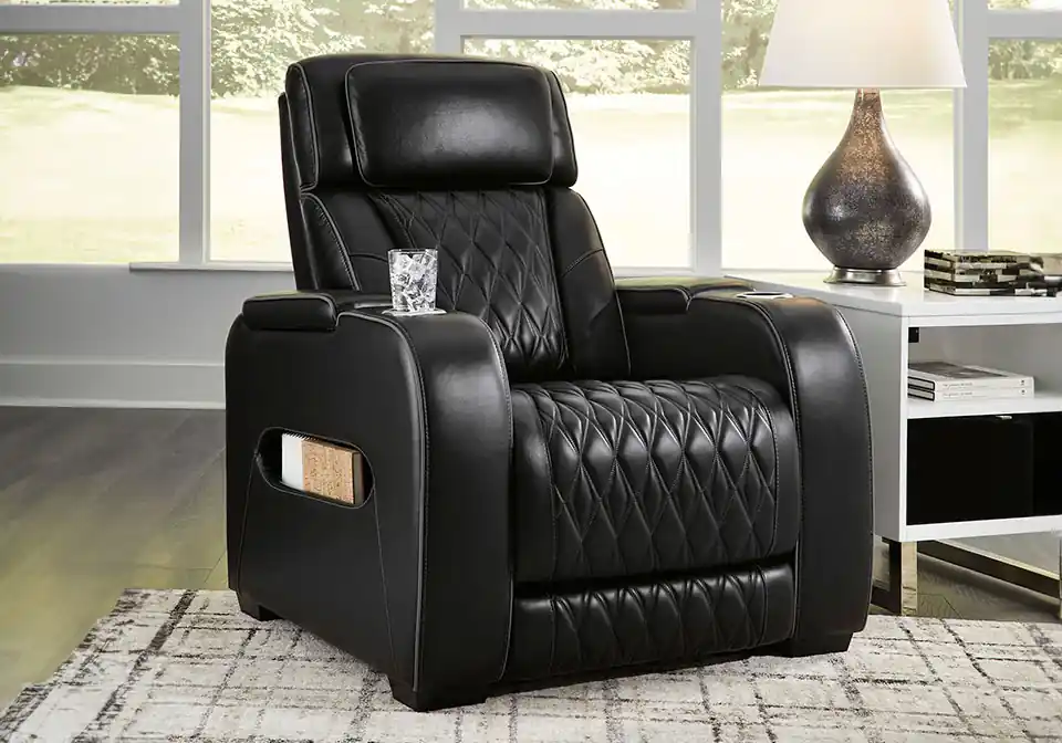 Boyington Black Power Recliner - Office & Entertainment