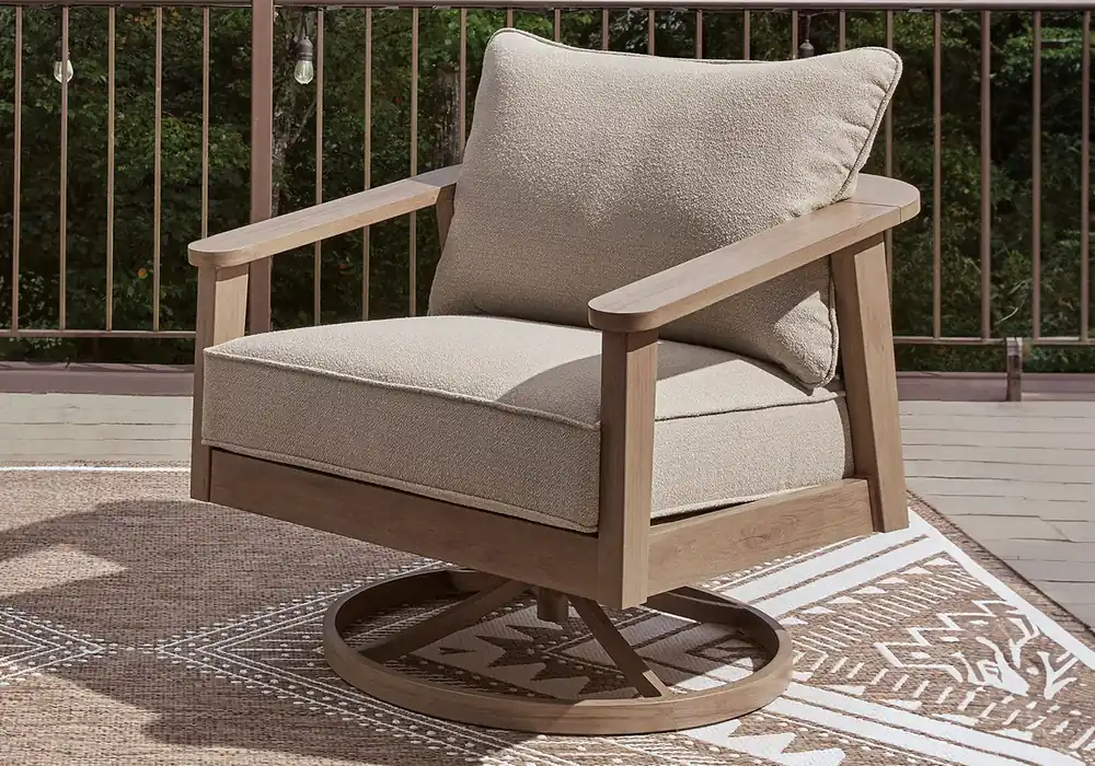 Harmony Headlands Natural Outdoor Swivel Chair