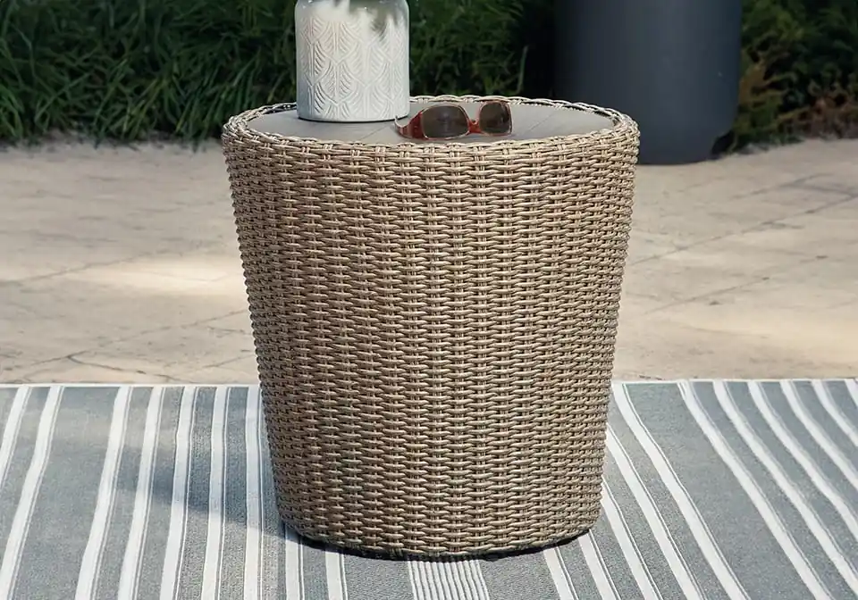 Danson Beige Outdoor End Table