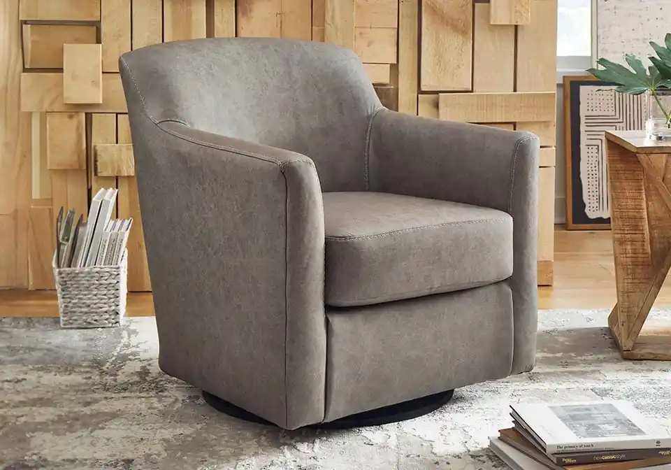 Bradney Fossil Swivel Accent Chair - Home Decor