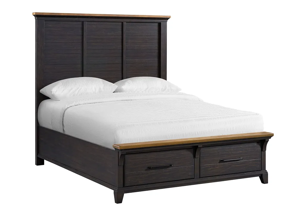 Montrose Espresso Queen Panel Storage Bed - Bedroom