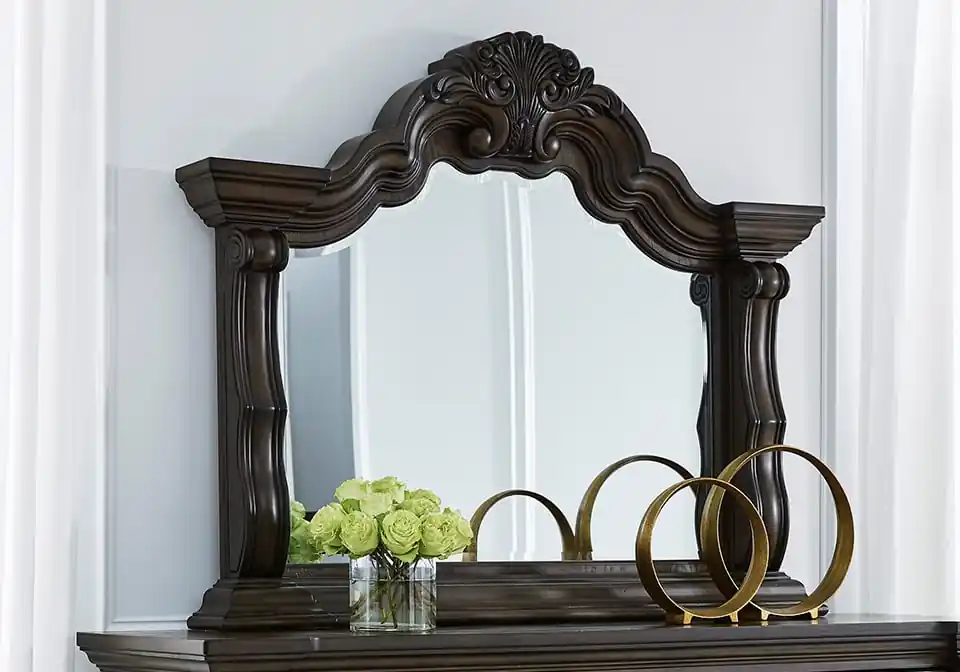 Maylee Dark Brown Mirror - Bedroom
