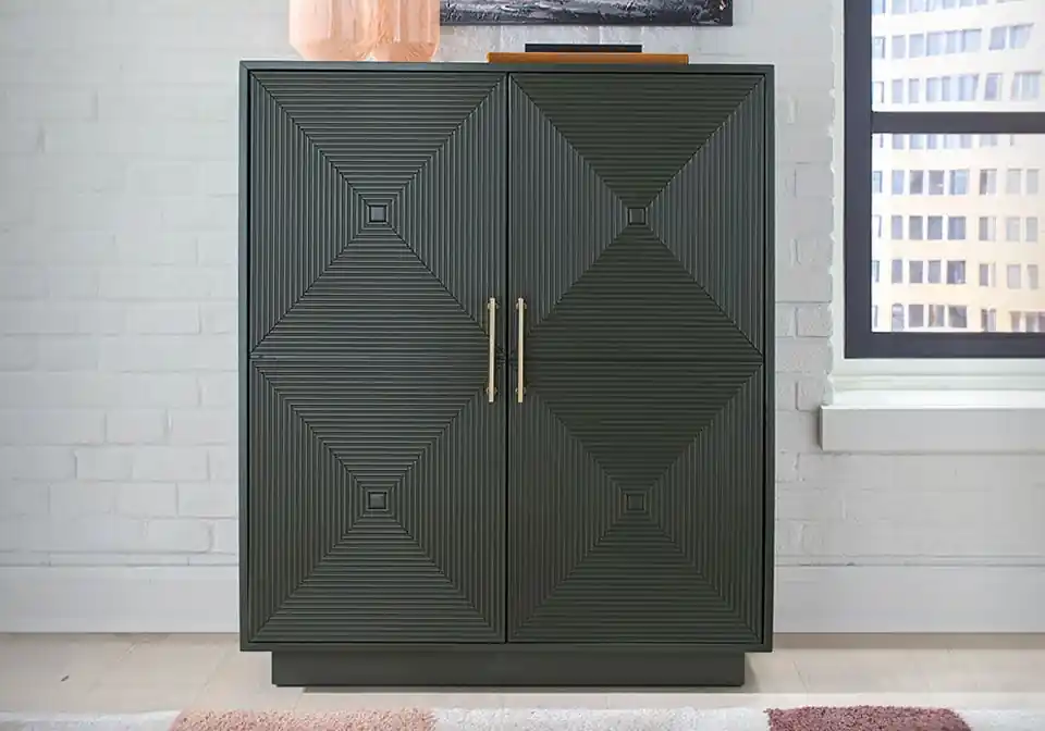 Geirwood Dark Green Accent Cabinet - Home Decor