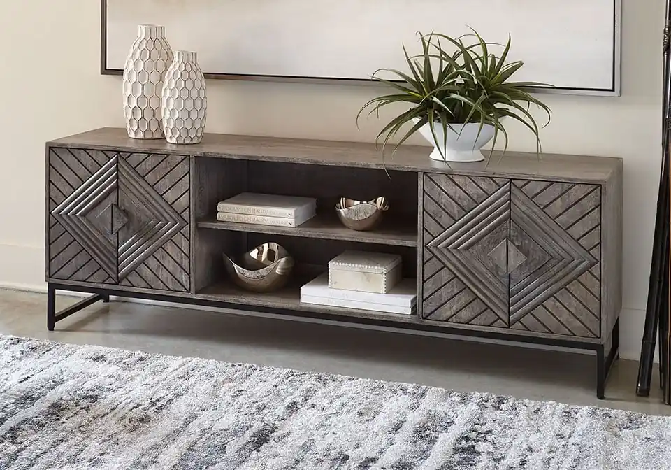 Treybrook Distressed Gray Accent Cabinet - Home Decor
