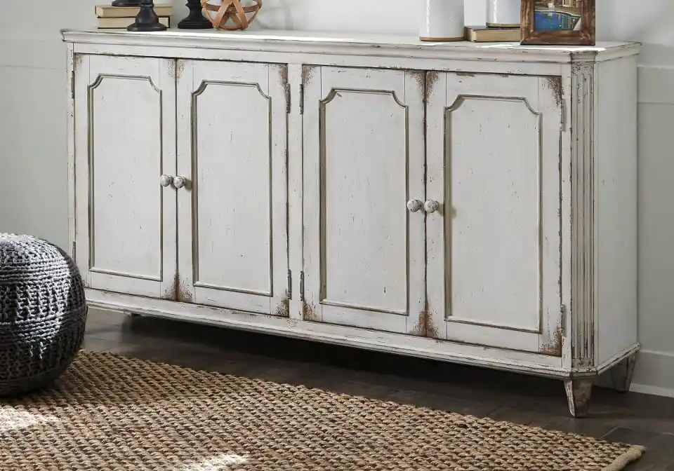 Mirimyn Antique White Door Accent Cabinet - Home Decor