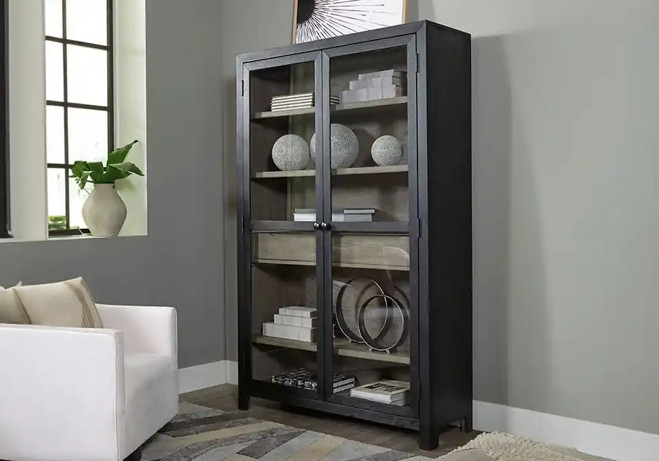 Lenston Black Accent Cabinet - Home Decor
