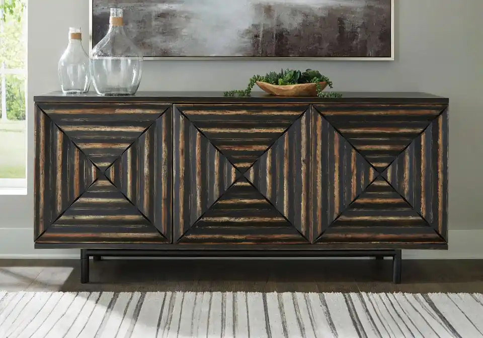 Fair Ridge Distressed Black Accent Cabinet - Home Decor