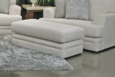 Zeller Cream Ottoman - Living Room