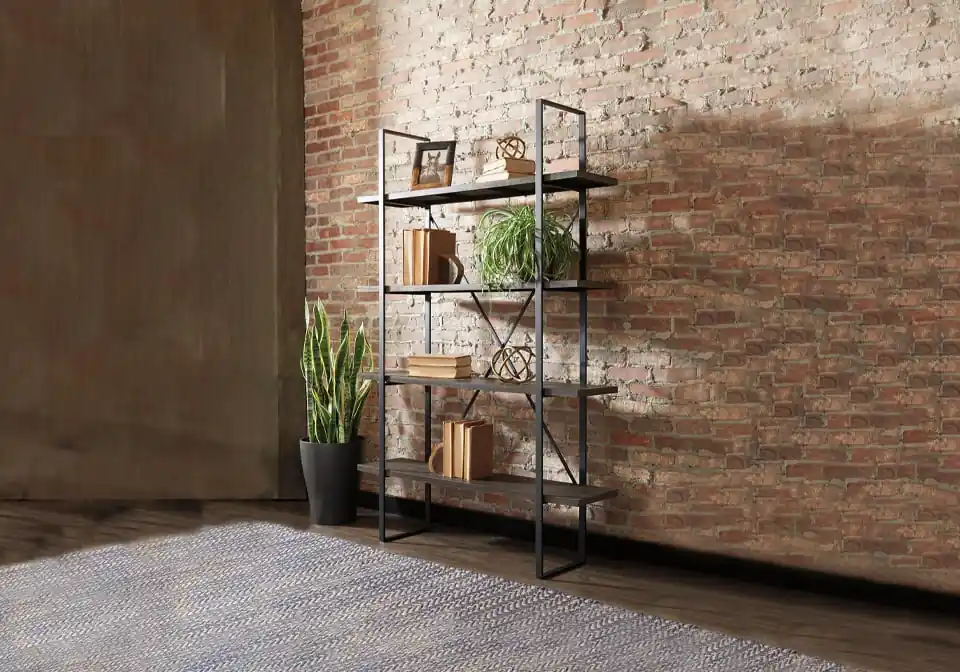 Gilesgrove Gray Bookcase - Office & Entertainment