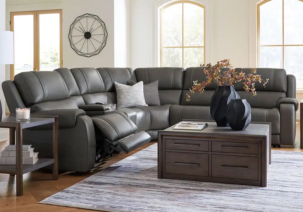 5Z Pittson Anchor 6pc. Power Reclining Sectionals - Living Room