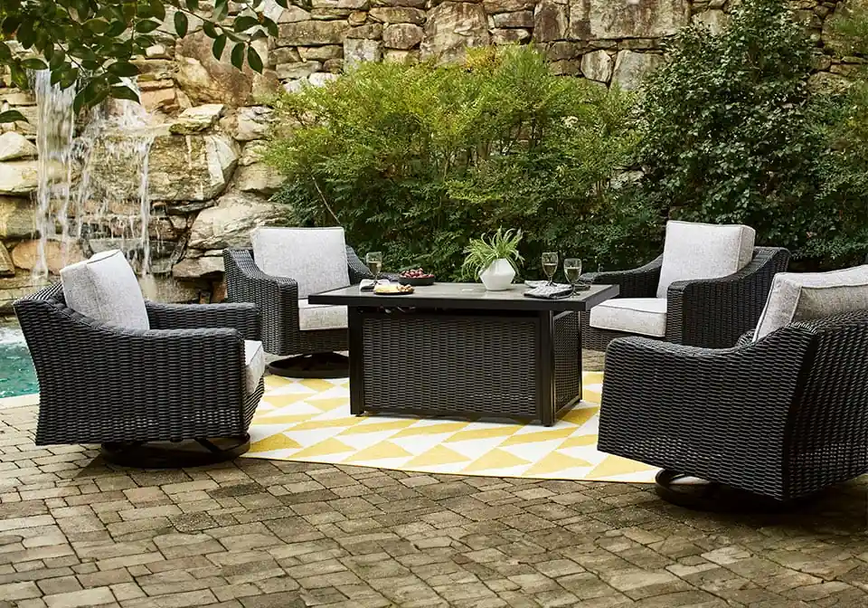 Beachcroft Black 5pc. Firepit Set - Outdoor