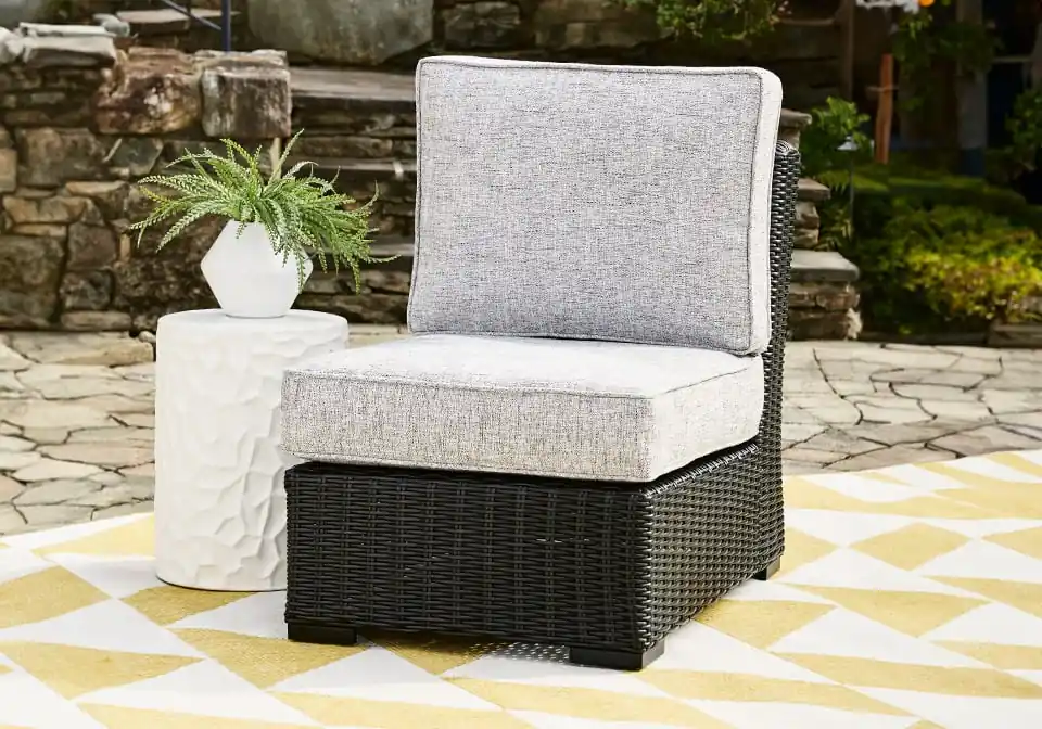 Beachcroft Black Outdoor Armless Chair