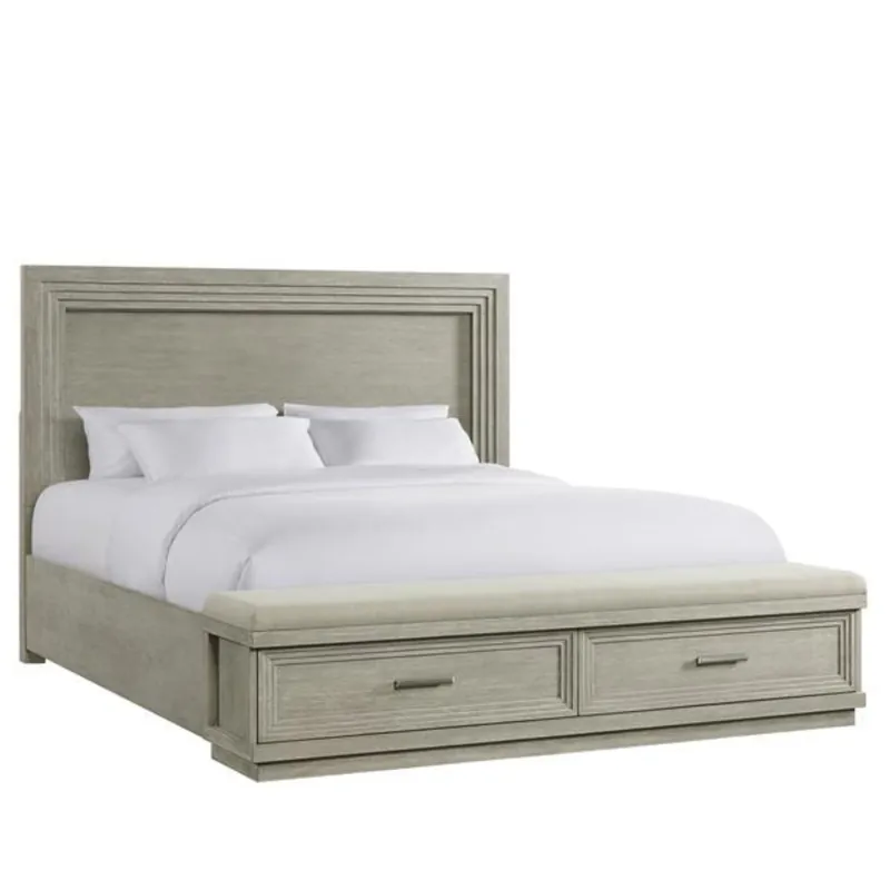 Cascade Illuminated Storage Bed with Bench - Riverside