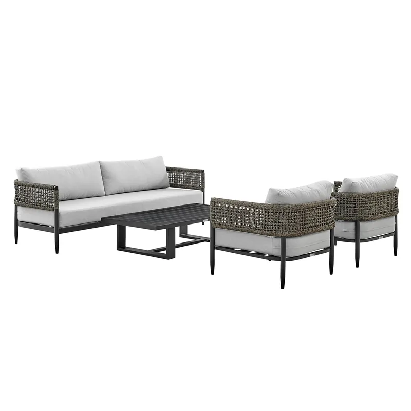 Alegria Outdoor 4pc Conversation Set - Armen Living