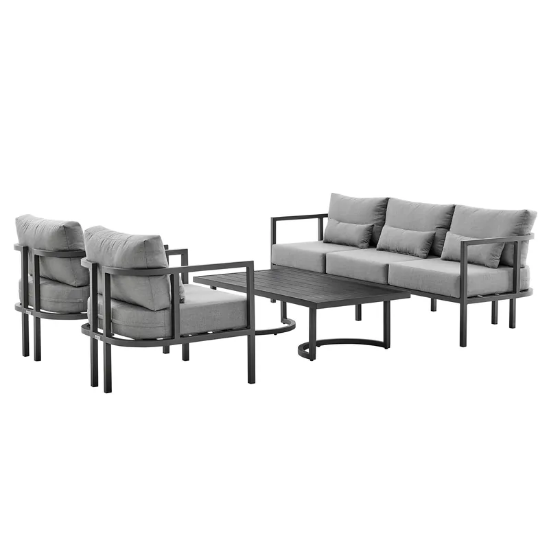 Valentina Outdoor 4pc Conversation Set - Armen Living