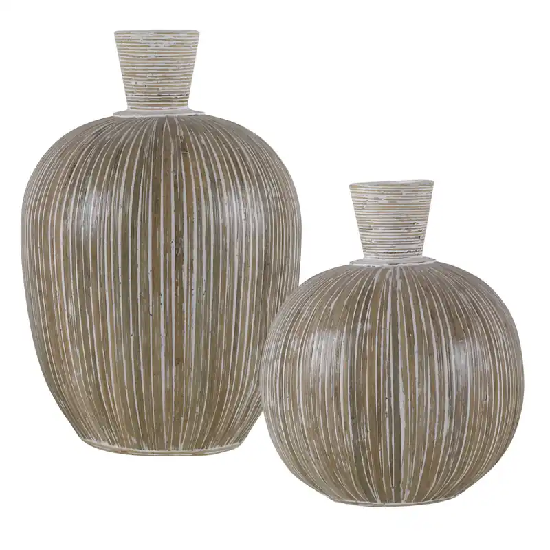 Islander Vases, White, Set of 2 - decor