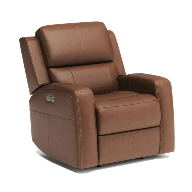 Linden Leather Power Recliner with Power Headrest & Lumbar - Flexsteel