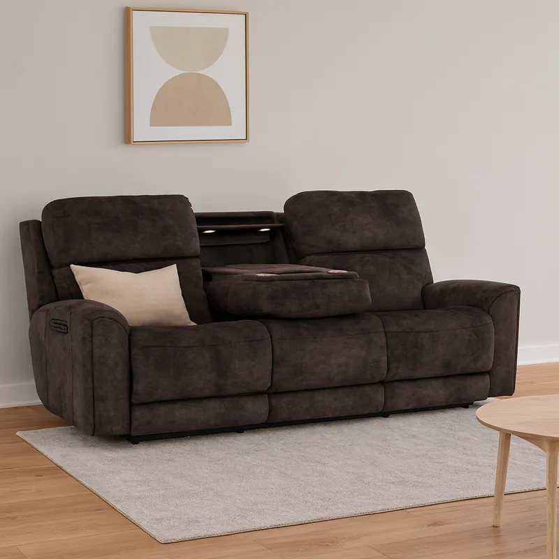 Stanton 894-50B Power Reclining Sofa with Drop-Down Table