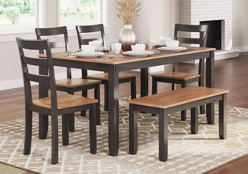 Gesthaven Two-Tone Brown 6pc. Dining Set w/ Bench