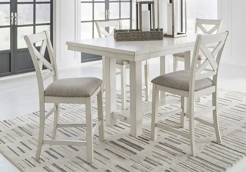 Robbinsdale Antique White 5pc. Counter Height Dining Set - counter height dining sets