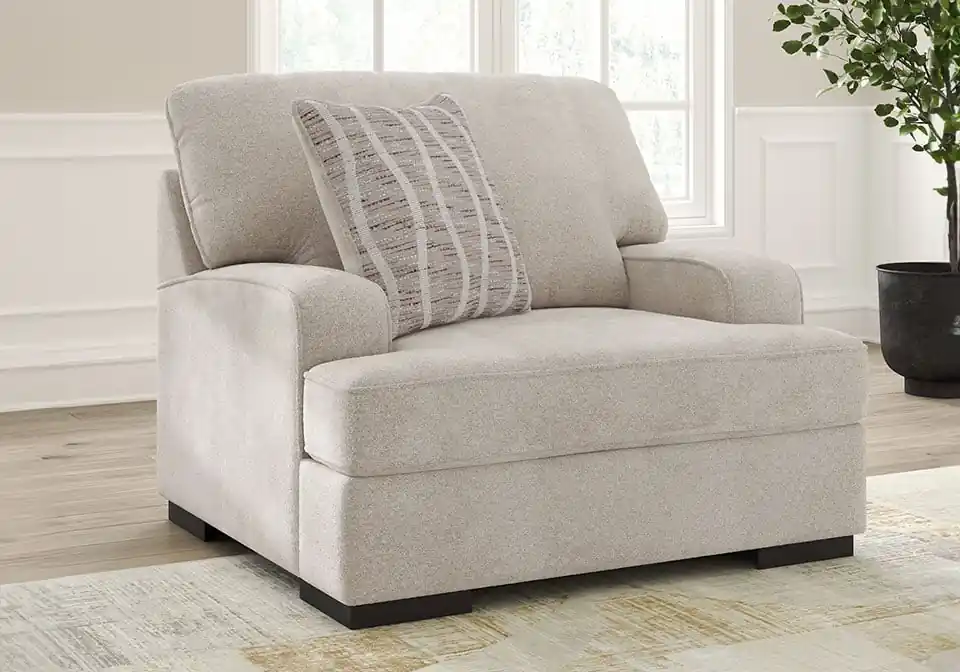 High Profile Taupe Chair & 1/2 - chairs