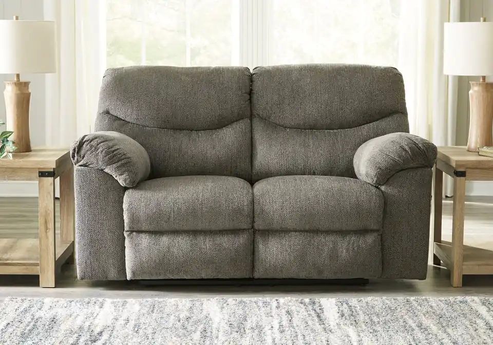 Alphons Putty Reclining Love Seat - living room