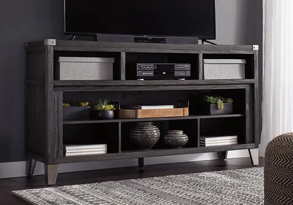 Todoe Gray Large TV Stand - home office & entertainment