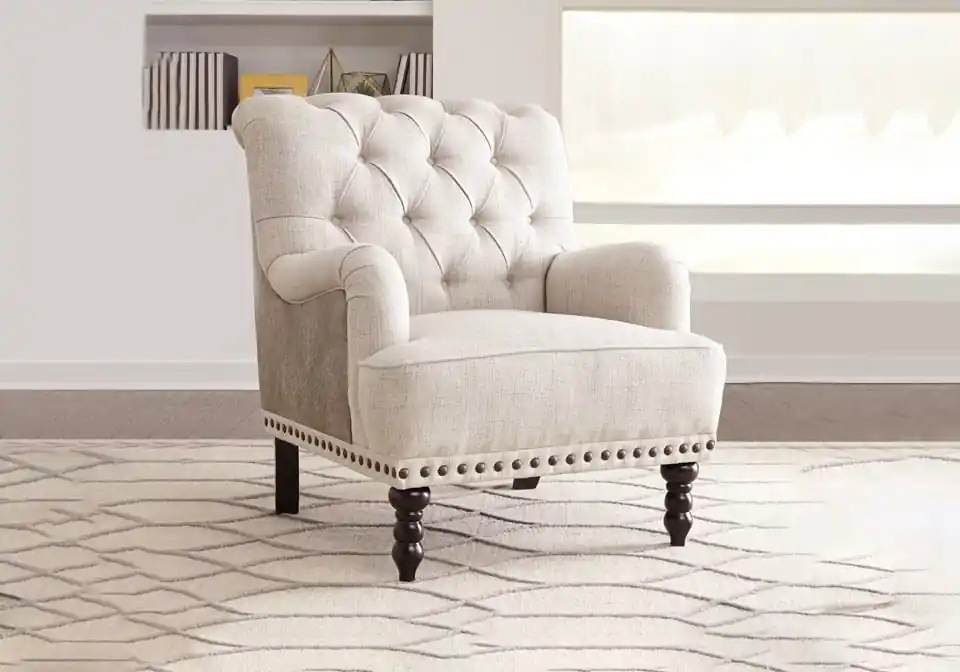 Tartonelle Ivory/Taupe Accent Chair - accent chairs