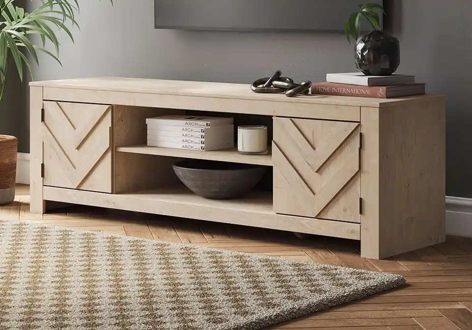 Cayboni Tan XL TV Stand - home office & entertainment