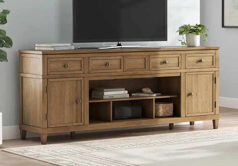 Sharlance Light Brown XL TV Stand - home office & entertainment