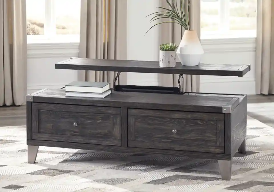 Todoe Dark Gray Lift Top Cocktail Table - cocktail tables