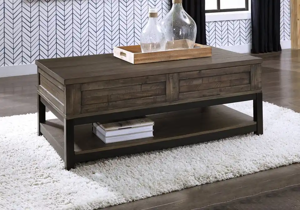 Johurst Grayish Brown Lift-Top Cocktail Table