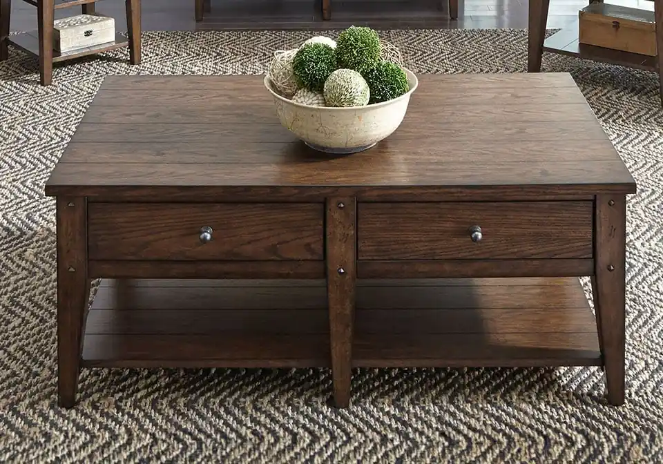 Lake House Rustic Oak Cocktail Table - cocktail tables