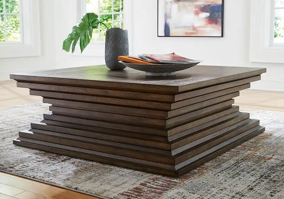 Hannodream Warm Brown Cocktail Table - cocktail tables
