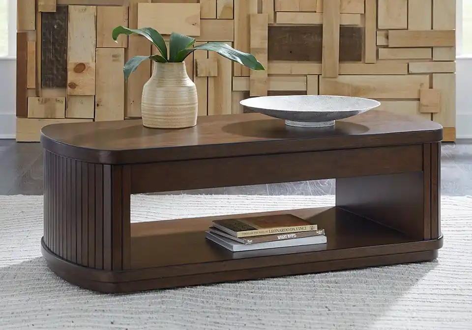 Korestone Dark Brown Lift Top Cocktail Table - cocktail tables