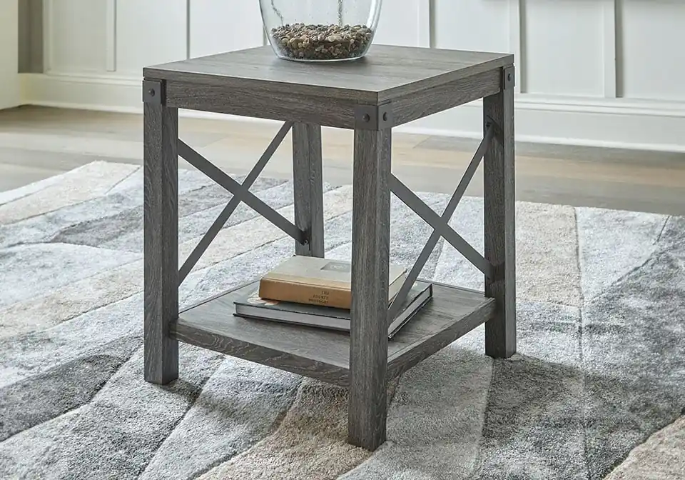 Freedan Gray End Table - end tables