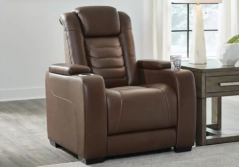 High Impact Tobacco Power Recliner - home office & entertainment