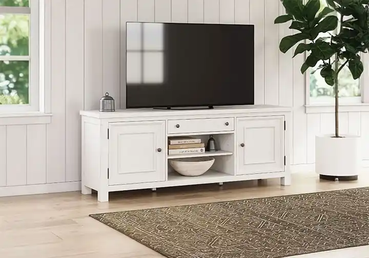 Robbinsdale Antique White XL TV Stand - home office & entertainment