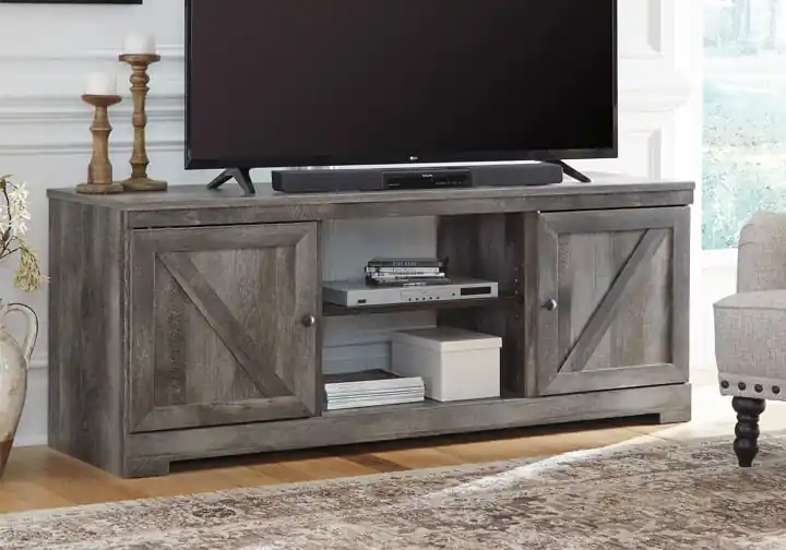 Wynnlow Gray Large TV Stand - home office & entertainment