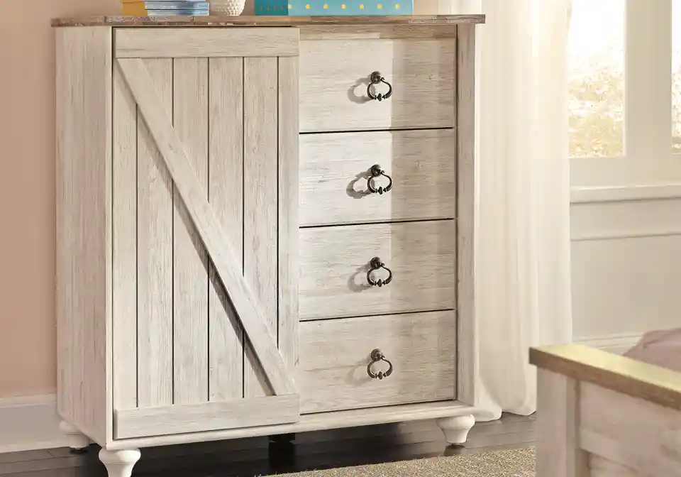 Willowton Whitewash Youth Dressing Chest - dressers & mirrors