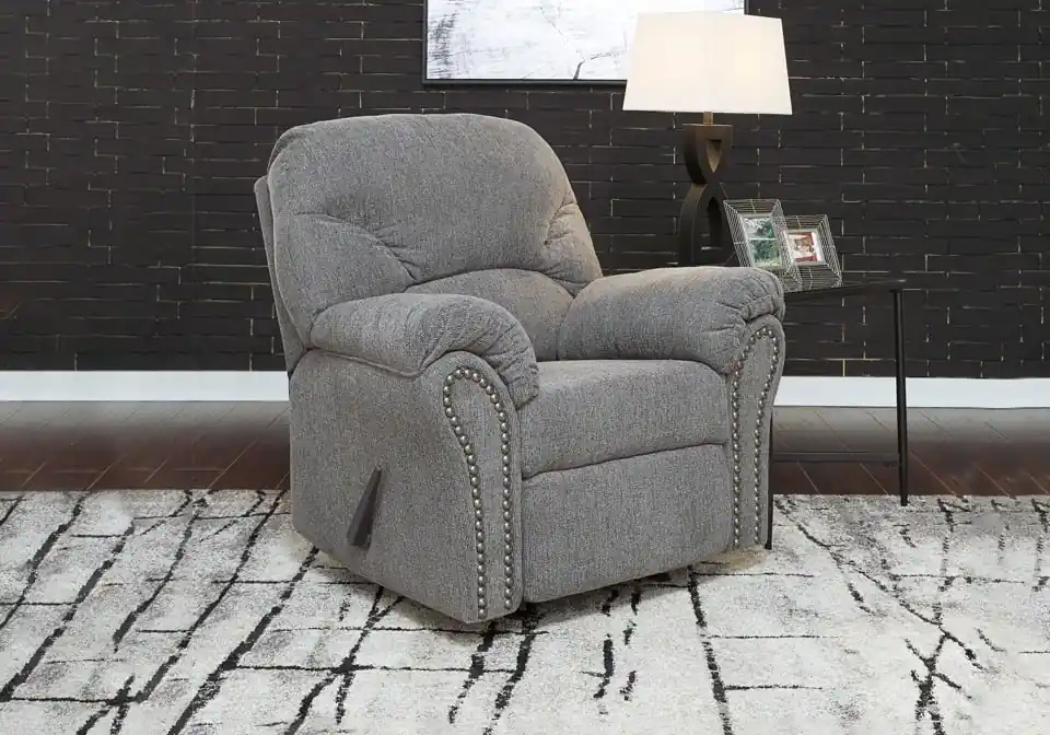 Allmaxx Pewter Rocker Recliner - living room