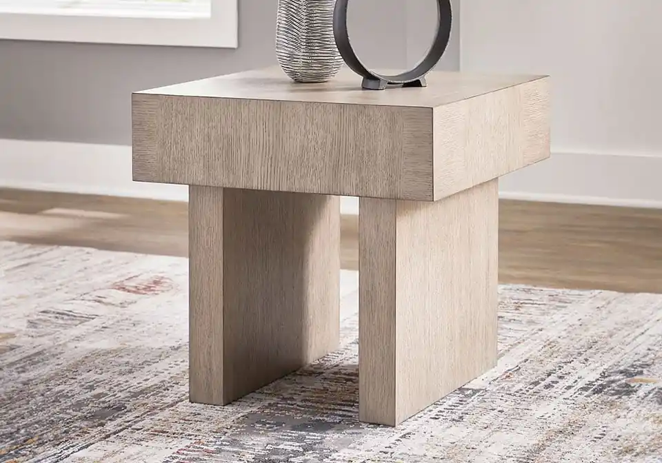 Jorlaina Light Gray End Table - end tables