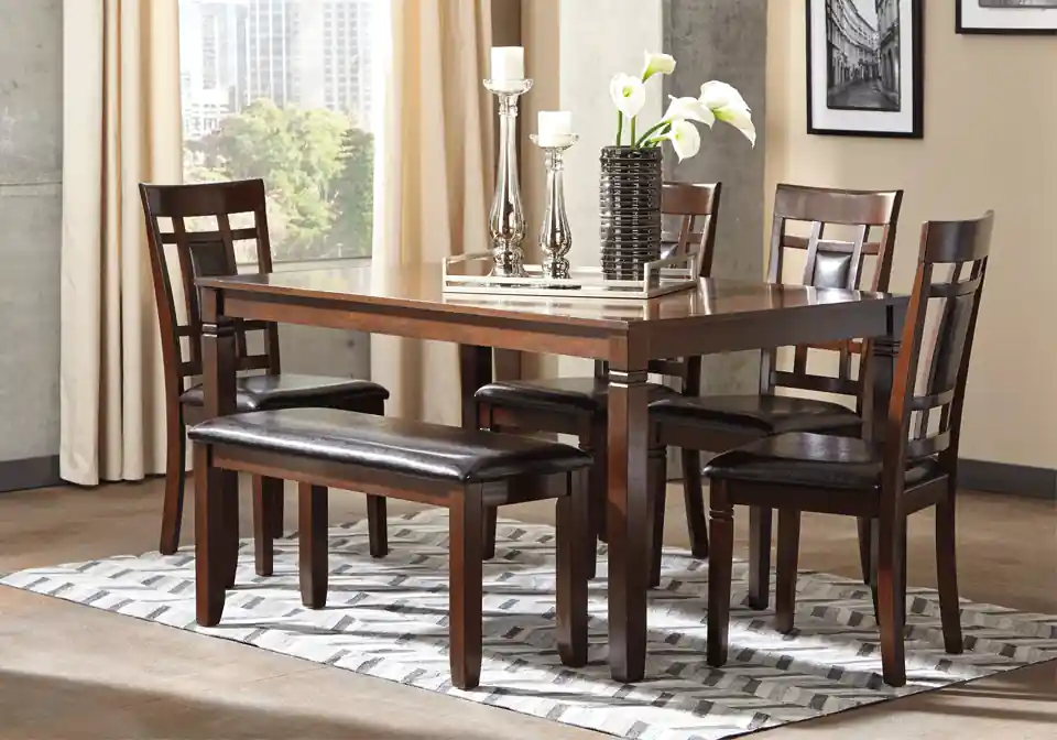 Bennox 6pc. Dining Set w/ Bench - casual dining sets