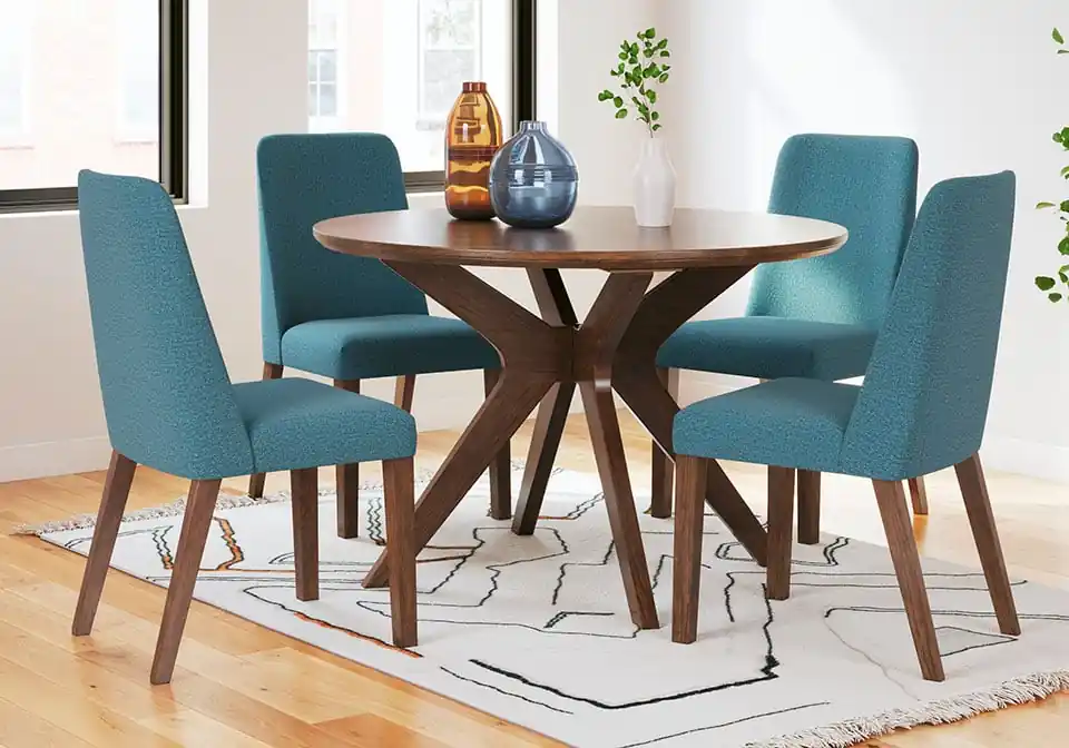 Lyncott Blue 5pc. Round Dining Set - casual dining sets